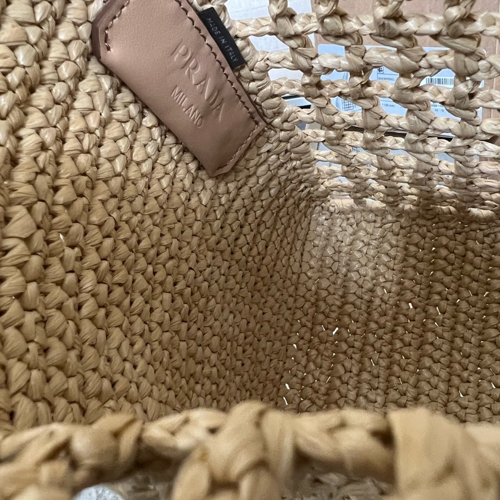 Prada small crochet raffia tote bag - Picture 13 of 16